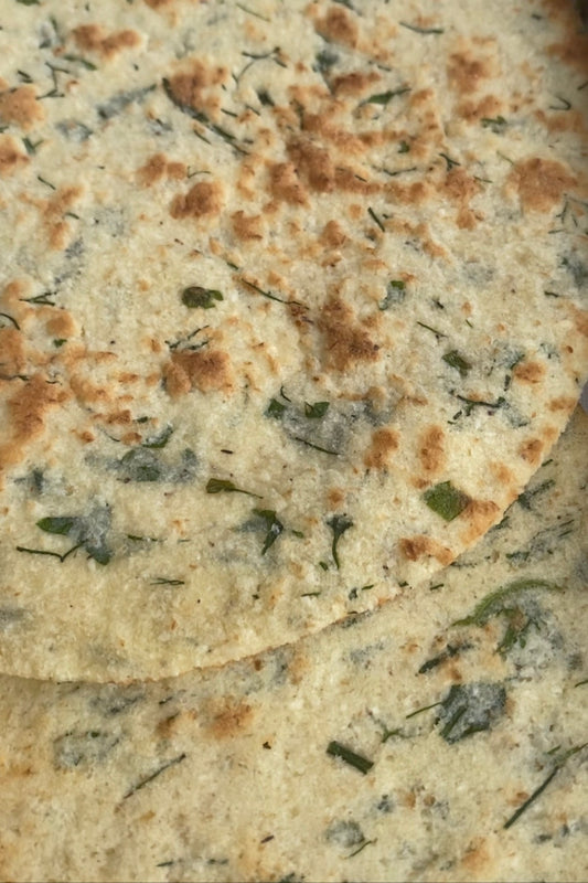 Naan Bread with Coconut flour & herbs keto  (5 pieces)  (جلوتن فري)خبز النان الكيتو بدقيق جوز الهند والاعشاب