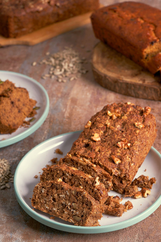 Banana toast with oats flour & walnuts توست الموز بدقيق الشوفان الجلوتين فري و عين الجمل